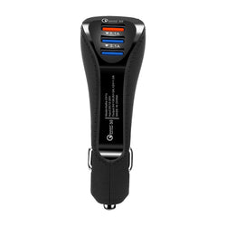 TripleCharge, Cargador de Tres Puertos para Auto, MXTRI-001-002