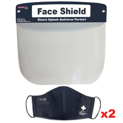 $467.71 - Kit, 2 pza, Careta/Cubrebocas, Navy Blue/Azul Marino, PVC, Elástica, Non Woven Polipropileno, Lavable. , MXASH-002, Empaque: 34X27X1 cm, 0.07kg, Envío: Disponible